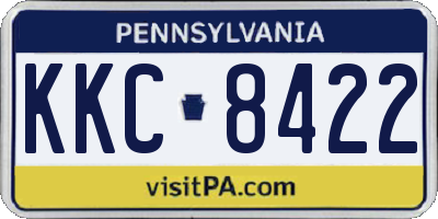 PA license plate KKC8422