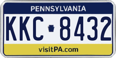 PA license plate KKC8432