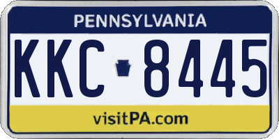 PA license plate KKC8445