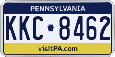 PA license plate KKC8462