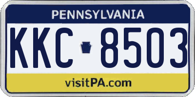 PA license plate KKC8503