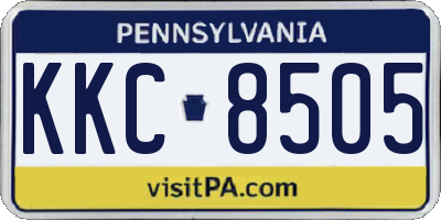 PA license plate KKC8505