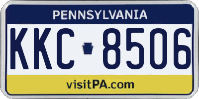 PA license plate KKC8506
