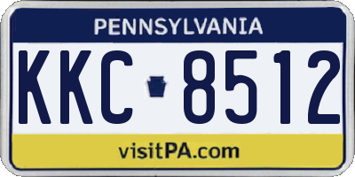 PA license plate KKC8512
