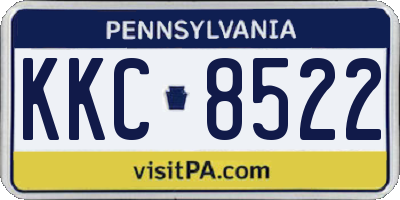 PA license plate KKC8522