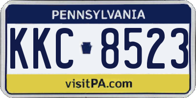 PA license plate KKC8523