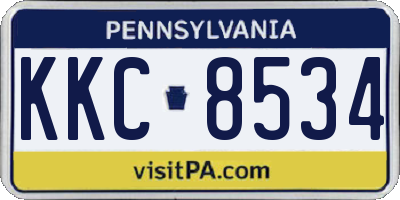 PA license plate KKC8534