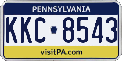 PA license plate KKC8543