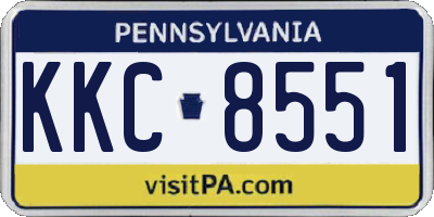PA license plate KKC8551