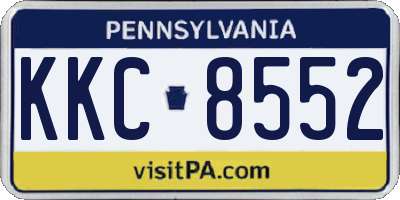 PA license plate KKC8552