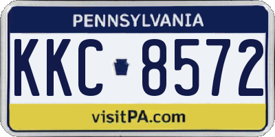 PA license plate KKC8572