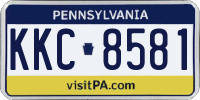 PA license plate KKC8581