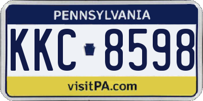 PA license plate KKC8598