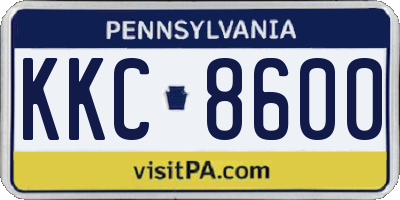PA license plate KKC8600
