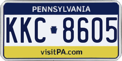 PA license plate KKC8605