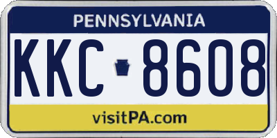 PA license plate KKC8608