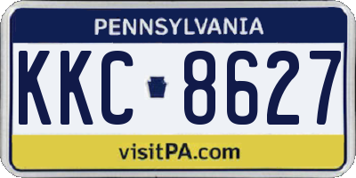 PA license plate KKC8627