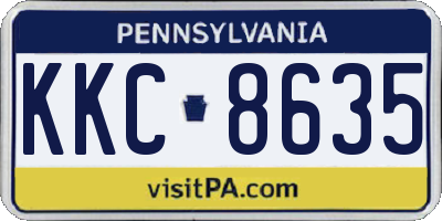 PA license plate KKC8635