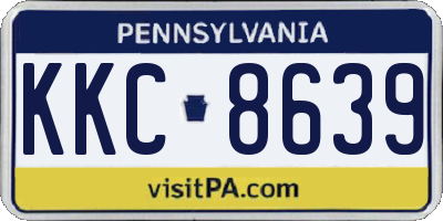 PA license plate KKC8639