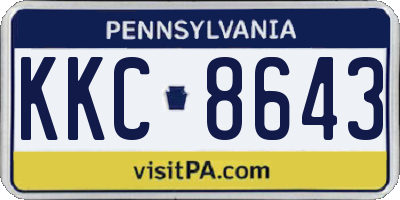PA license plate KKC8643
