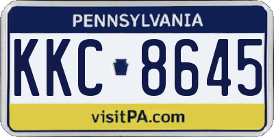 PA license plate KKC8645