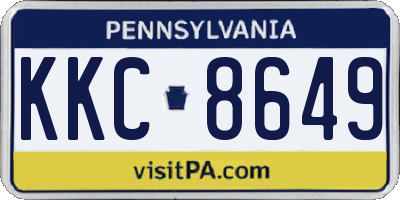 PA license plate KKC8649