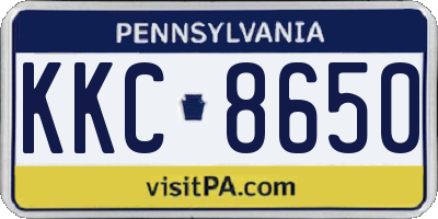 PA license plate KKC8650