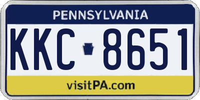 PA license plate KKC8651