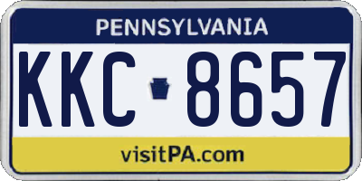 PA license plate KKC8657