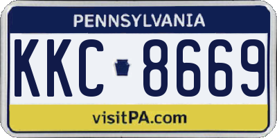 PA license plate KKC8669