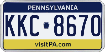 PA license plate KKC8670