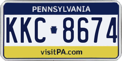 PA license plate KKC8674
