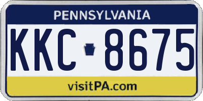 PA license plate KKC8675