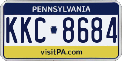 PA license plate KKC8684