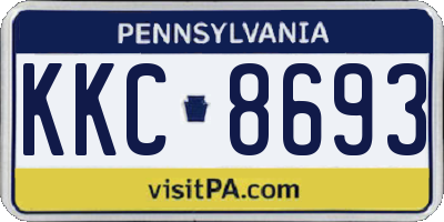 PA license plate KKC8693