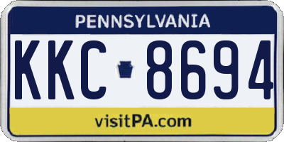 PA license plate KKC8694