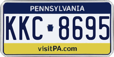 PA license plate KKC8695