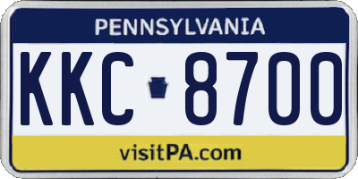 PA license plate KKC8700