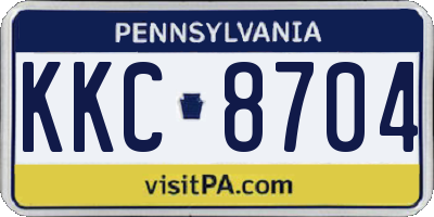 PA license plate KKC8704