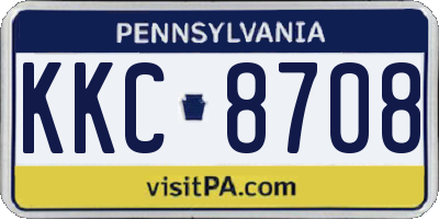 PA license plate KKC8708
