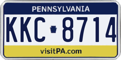 PA license plate KKC8714
