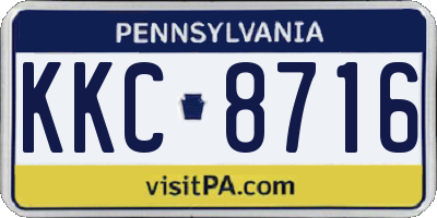 PA license plate KKC8716