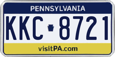 PA license plate KKC8721