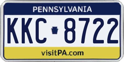 PA license plate KKC8722