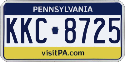 PA license plate KKC8725