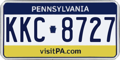 PA license plate KKC8727