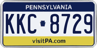 PA license plate KKC8729