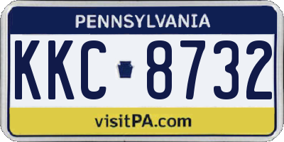 PA license plate KKC8732