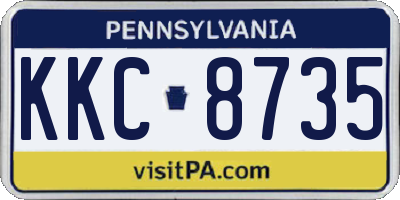PA license plate KKC8735