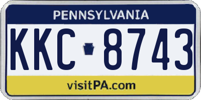 PA license plate KKC8743